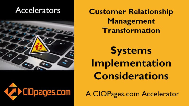 CRM Transformation Implementation Considerations