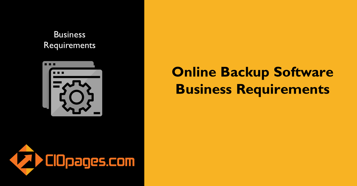 Online Backup Software Business Requirements